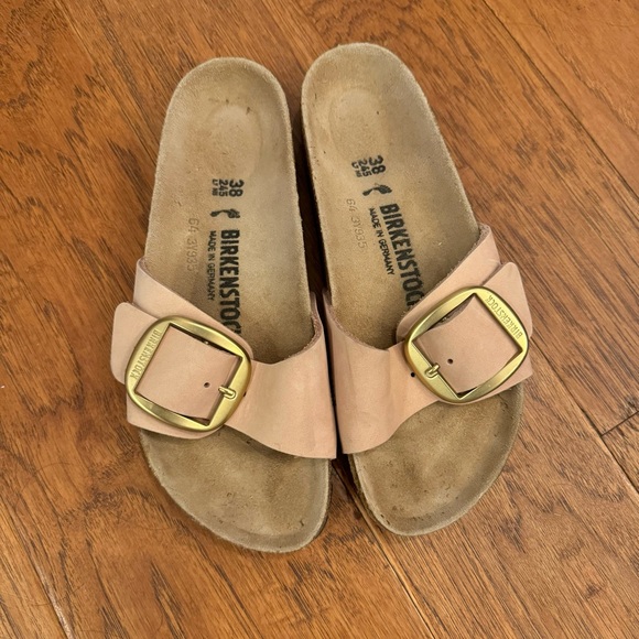 Birkenstock Madrid Big Buckle Sandal Soft Pink Nubuck Classic Slip On EU38/US7.5 - Picture 1 of 10